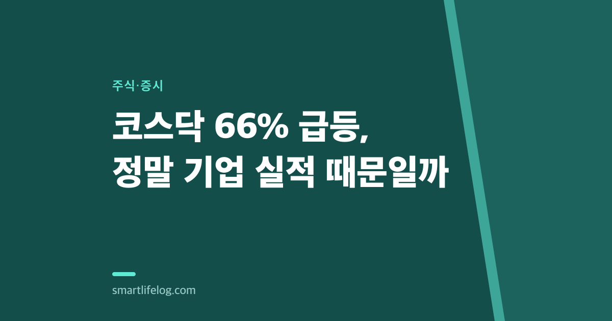 코스닥 66% 급등, 정말 기업 실적 때문일까